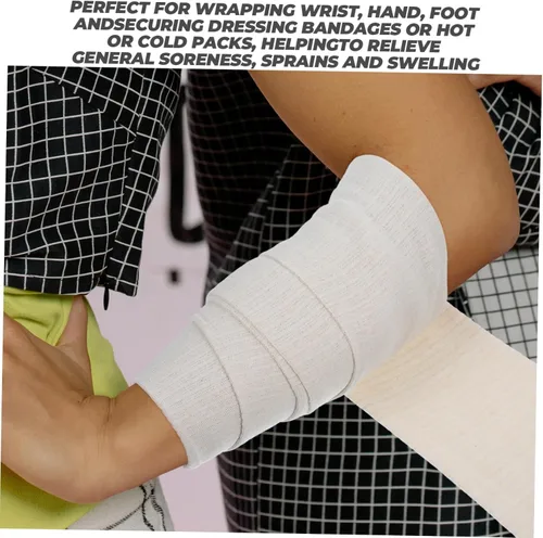 Vista 9 de Ipetboom 1roll Elastic Tubular Stockinette Bandage High Elasticity Cotton Sleeve for Dressing and Support for Wrapping Wrists Convenient