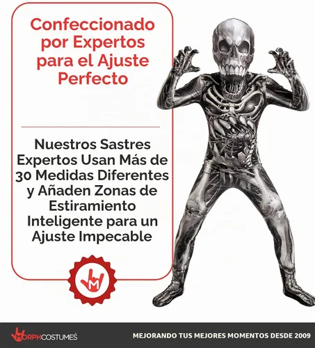 Vista 3 de Morphsuits Skeleton Costume Kids, Kids, Boys Halloween Costume