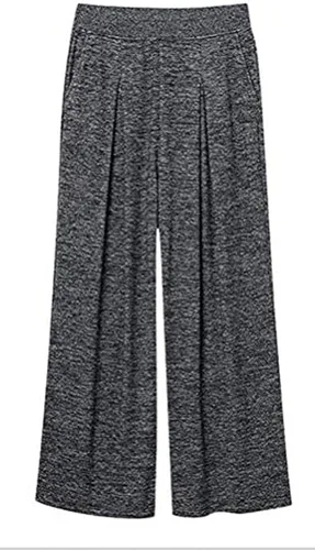 Vista 2 de O-will Mujeres O-cuello Puff manga suelta parte superior pierna ancha Casual Active Yoga Palazzo pantalones pantalones chándal conjunto 2pcs