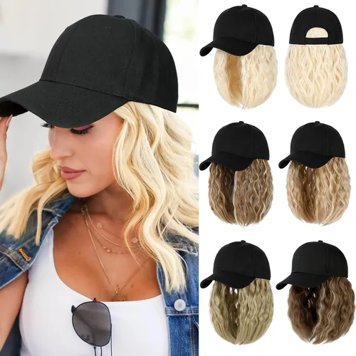 Vista 9 de Gorra de béisbol con extensiones de cabello, peluca ajustable, gorra corta y recta de 14 pulgadas, peluca sintética para mujer, rubio ceniza mezcla
