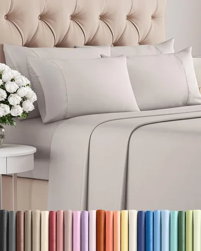 Vista 46 de Juego de sábanas Twin de 4 piezas - Cómodo, transpirable y refrescante - Juego de ropa de cama de lujo de hotel ultrasuave con bolsillos profundos