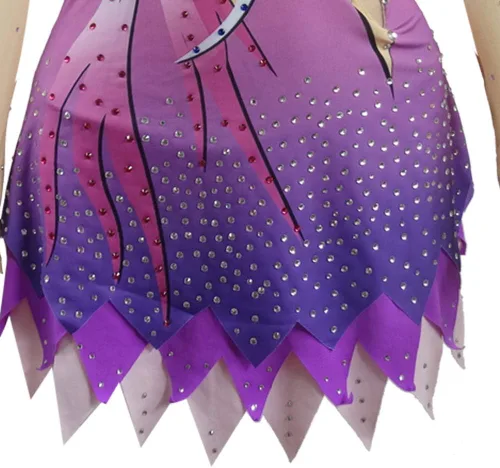 Vista 6 de LIUHUO Leotardos de gimnasia rítmica para niñas, con estampado de diamantes, ropa de equipo para adolescentes