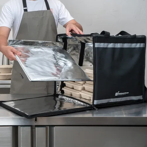 Vista 5 de Restaurantware Cater Tek - Bolsas para entrega de alimentos (14.9 x 13.1 x 9.4 pulgadas)