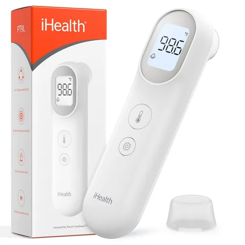 Vista 9 de iHealth Termómetro digital infrarrojo para adultos y niños, termómetro para bebés con modo 3 en 1 y aviso de 3 colores, alarma de fiebre y modo Azul