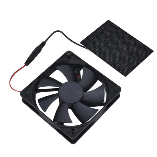Vista 7 de Kit de ventilador de panel solar de 100 W, ventilador de escape doble de 12 V, kit de ventilador solar para casa de perro, invernadero, RV