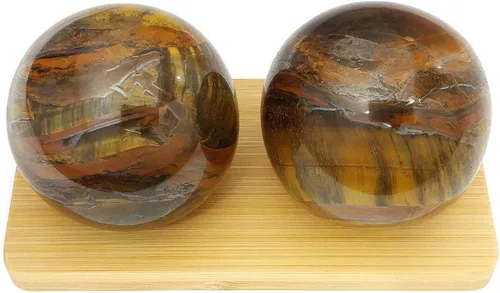 Vista 2 de Top Chi Tiger Iron Baoding Bolas para terapia de manos, ejercicio y alivio del estrés (mediano de 1.6 pulgadas)