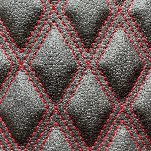 Vista 16 de Tela de espuma acolchada de vinilo, hilo multipatrón, material de piel sintética, tapicería para muebles, cabeceros de muebles, tela interior Negro