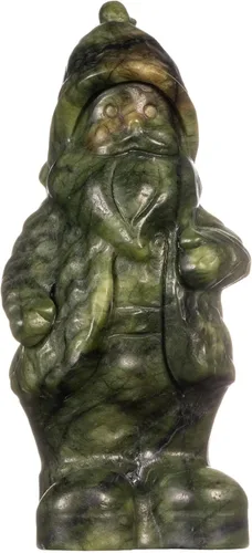 Vista 8 de Nupuyai Estatua de cabeza de perro de jade verde natural para decoración de oficina en casa, figura de animal tallada curativa, escultura