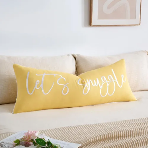 Vista 32 de Sunkifover Let's Snuggle - Funda de almohada decorativa, 18 x 18 pulgadas, algodón bordado en blanco y negro, funda de almohada para cama