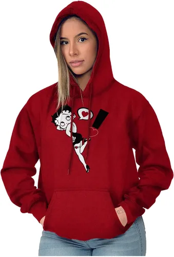Vista 5 de Brisco Brands Betty Boop Love Heart Exclamation Sudadera con capucha para mujer