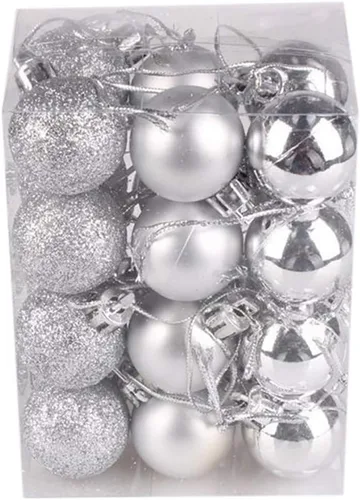 Vista 27 de QueenBox® 24 bolas de Navidad de plástico de 1.18 pulgadas para decoración de árbol de Navidad, vacaciones y fiestas