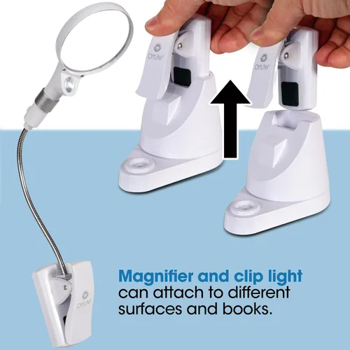 Vista 5 de OttLite 15900C - Lámpara LED con clip y lupa independiente, color blanco