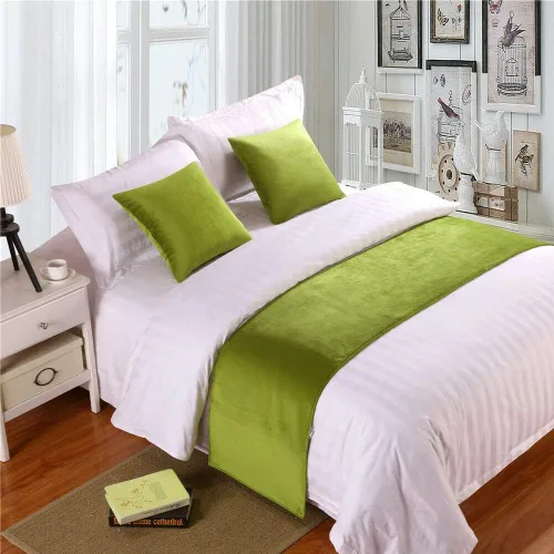 Vista 10 de Pañuelo de terciopelo de lujo, toalla de cola de cama, decoración de ropa de cama para el hogar, hotel, dormitorio