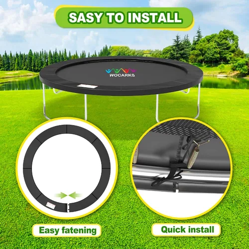 Vista 5 de Almohadilla para Trampolín, 10ft 12ft 14ft 15ft 16ft Almohadilla de Seguridad de Repuesto para Trampolín, Impermeable y Resistente al Desgarro