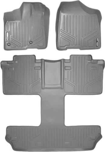 Vista 18 de MAXLINER - Juego de tapetes de piso de ajuste personalizado de 3 filas para Toyota Sienna 2011-2012