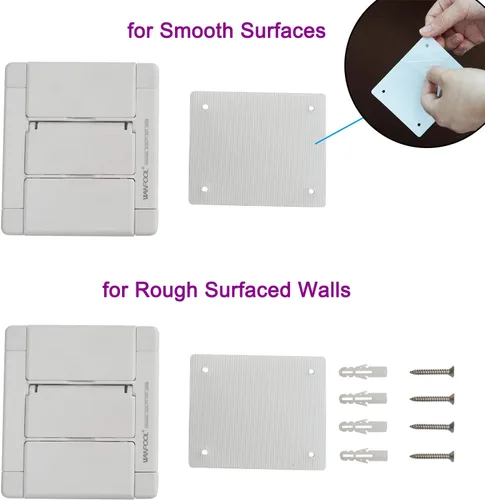 Vista 9 de Soporte de pared para teléfonos, soporte de pared para teléfonos y tabletas, se adapta a superficies lisas y rugosas (blanco)