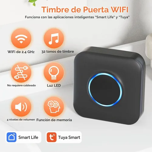 Vista 3 de WIFI Wireless Doorbell Chime for Google Nest Video Doorbell – 1Pack Black -1 Smart Chime