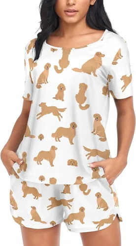Vista 4 de vvfelixl Conjunto de pijama para mujer, Staffordshire Bull Terrier, ropa de dormir para mujer, talla S