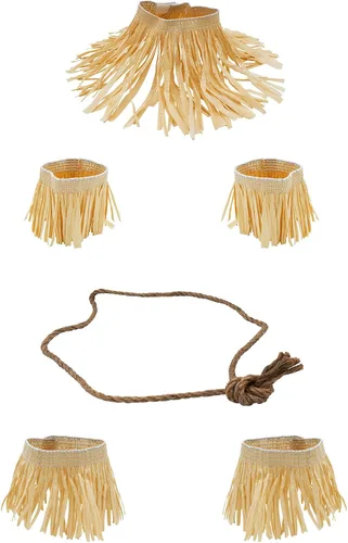 Vista 3 de Kit de disfraz de espantapájaros para adultos, con cuerda y paja, marrón, talla única, Marrón