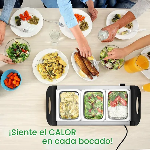 Vista 8 de 2 ollas eléctricas de cocción lenta Nutrichef (calentador de alimentos de acero) (PKBFWM26)., Acero