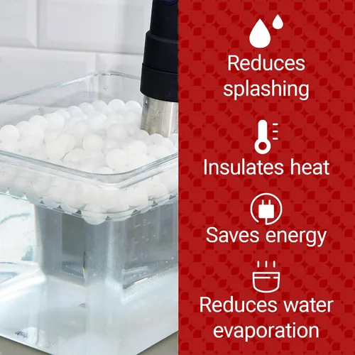 Vista 2 de IMPRESA Paquete de 500 bolas Sous Vide – Control de evaporación y cocción uniforme con bolas aislantes Sous Vide – Compatible con Anova, Inkbird