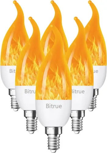 Vista 7 de Bitrue Bombillas LED de Llama, Bombillas de Efecto de Llama Azul de 4 Modos, Bombilla de Luz de Fuego Base E26 con Sensor de Gravedad, Bombillas