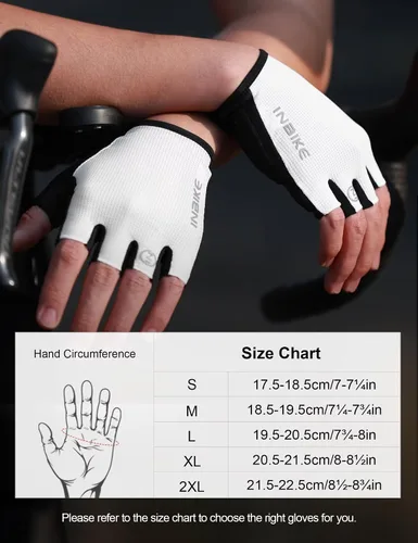 Vista 6 de INBIKE Guantes de ciclismo Guantes de ciclismo que absorben los golpes, transpirables, antideslizantes, sin dedos, para hombres y mujeres