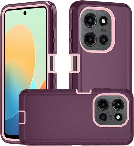 Vista 11 de Funda para Motorola Moto Edge 5G 2025, funda de teléfono resistente a prueba de golpes resistente protectora, 3 en 1 cubierta de parachoques (negro)