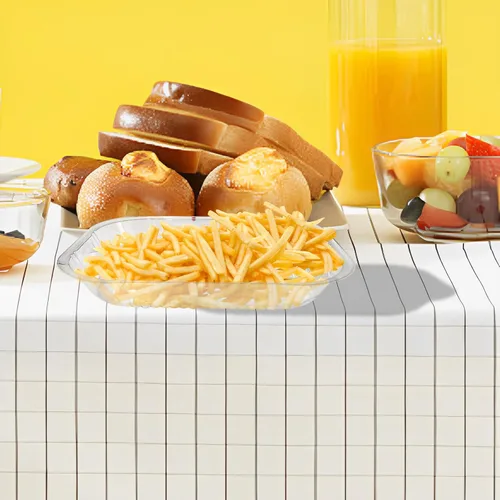 Vista 7 de 25 bandejas desechables para nachos, recipientes de plástico de 12 onzas con soporte para chips y salsa, 6 x 5 pulgadas, 2 compartimentos, bandejas