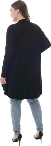Vista 6 de ZERDOCEAN Cárdigan de manga larga para mujer, talla grande, ligero, suave, estampado, con bolsillos