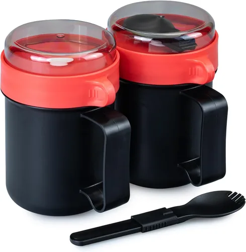 Vista 18 de MATICAN Taza de sopa para microondas con tapa, recipiente para sopa con tapa para fideos ramen, sopa, bebidas, apto para microondas, incluye Gris