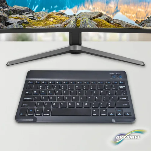 Vista 9 de BoxWave Teclado compatible con Chuwi Hi10 Air - Teclado Bluetooth SlimKeys, delgado portátil con teclas estilo chiclet, negro azabache