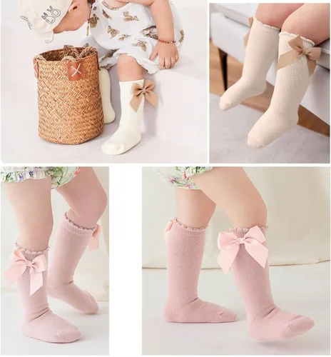 Vista 45 de DRESHOW BQUBO - Calcetines de punto para bebé, calcetines de algodón para niñas pequeñas