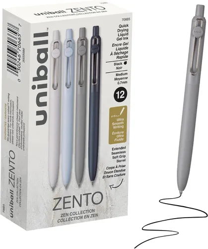 Vista 18 de Uniball™ Zento - Bolígrafos de gel, tinta negra, punta media de 0.03 in Bohemio