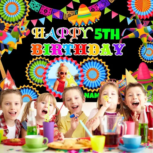 Vista 5 de Decoración personalizada para fiesta mexicana, carnaval, fiesta de feliz cumpleaños, suministros personalizados, fiesta mexicana, carnaval, Estilo-P