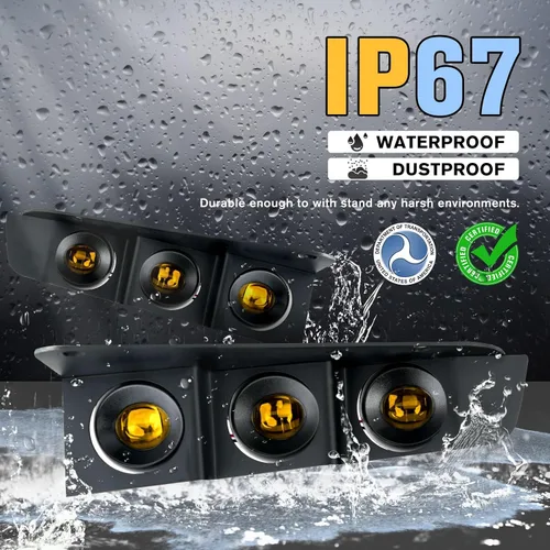 Vista 4 de Luz antiniebla LED para parachoques delantero con montajes, accesorios de lámparas antiniebla de parachoques modular, fuente de luz ámbar ultra