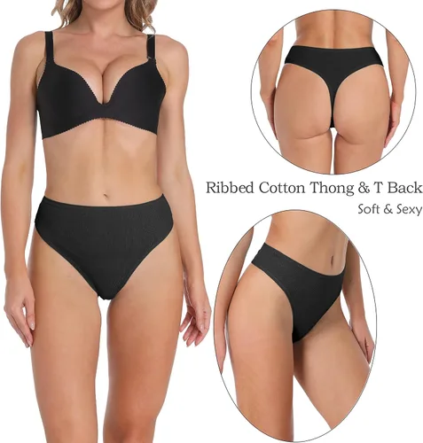 Vista 3 de Umiehary Bragas deportivas elásticas de algodón y nailon de cintura alta para mujer ropa interior transpirable talla regular y grande