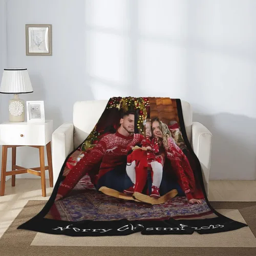 Vista 7 de Manta personalizada con texto, fotos, manta personalizada para cumpleaños de adultos y niños, boda, Navidad, Halloween, Día del Padre, Día