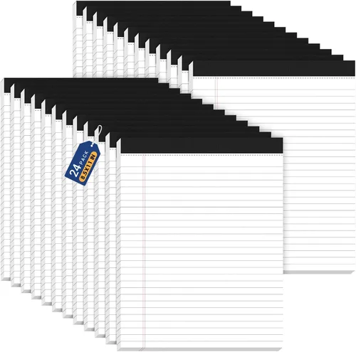 Vista 10 de Blocs de Notas Legales de 8.5 x 11 pulgadas, Blocs de Notas Legales de Colores, Rayado Ancho, Paquete de 10 Blocs de Notas de 8.5 x 11, Blocs