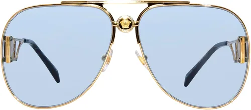 Vista 2 de Versace 2255 10021 Gafas de Sol DoradoNegroAzul Claro Pilot 2.480 in, Oro azul claro.