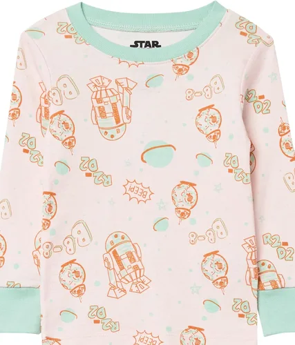 Vista 2 de Tienda Essentials Disney Marvel Star Wars Pijamas de algodón ajustadas para niñas y niños pequeños