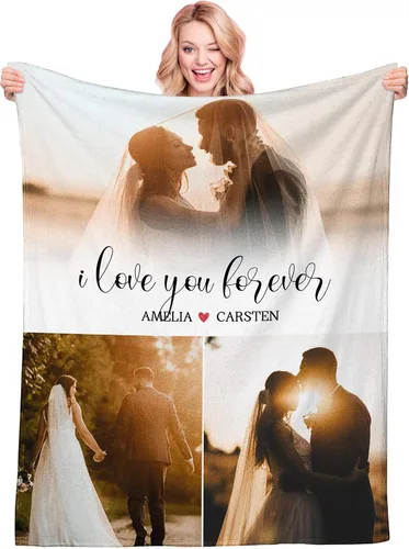 Vista 15 de Manta personalizada con texto fotográfico, manta personalizada con imagen para niños, madres, padres, amantes de mascotas, manta de franela