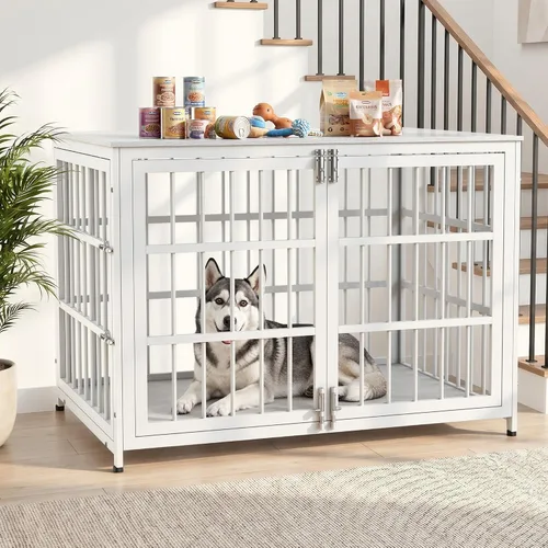 Vista 28 de Muebles de jaula para perros resistentes, jaula decorativa para perros negro (Aged Black)