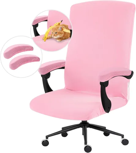 Vista 83 de Fundas elásticas resistentes al agua para sillas de computadora - Protectores lavables para respaldo giratorio y asiento para mascotas - Negro