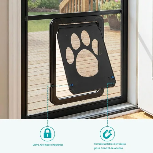 Vista 5 de Ownpets Puerta mosquitera para perros, Puerta mosquitera para mascotas con cierre, Puerta mosquitera magnética con cierre, Puerta mosquitera robusta