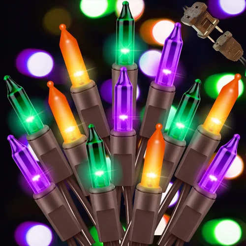 Vista 28 de LAMPHOME Guirnalda de luces LED de estrella roja, blanca y azul, 20 luces LED de hadas con cable transparente, 3 AA impermeables, 8 modos, luces