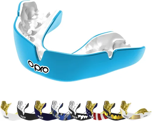 Vista 12 de OPRO Protector bucal instantáneo de ajuste personalizado, comodidad, protección y ajuste a nivel de dentista - Protector bucal moldeable para fútbol