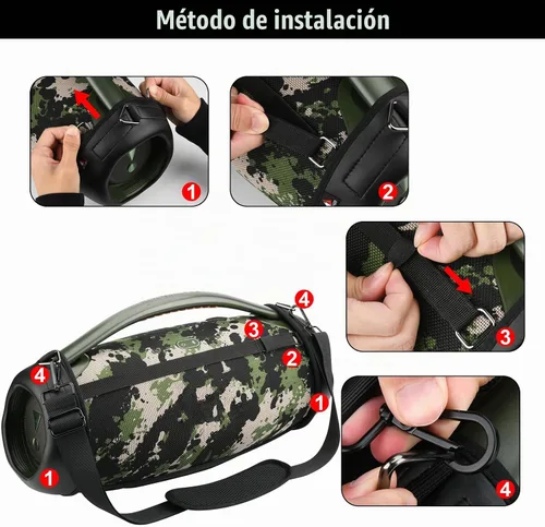 Vista 9 de Estuche de transporte de viaje para JBL Boombox 3, funda impermeable para altavoz portátil con correa para el hombro
