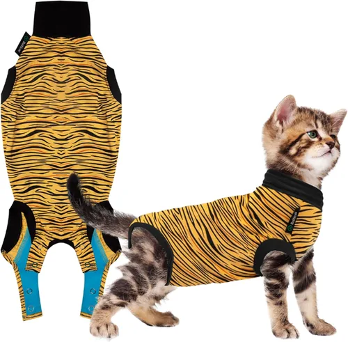 Vista 10 de Traje de recuperación de gato de Suitical, negro, XXXS, Negro (Black Camouflage)