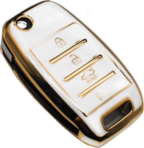 Vista 8 de FEYOUN - Funda de poliuretano termoplástico con 4 botones inteligentes para la llave a control remoto del automóvil; funda compatible